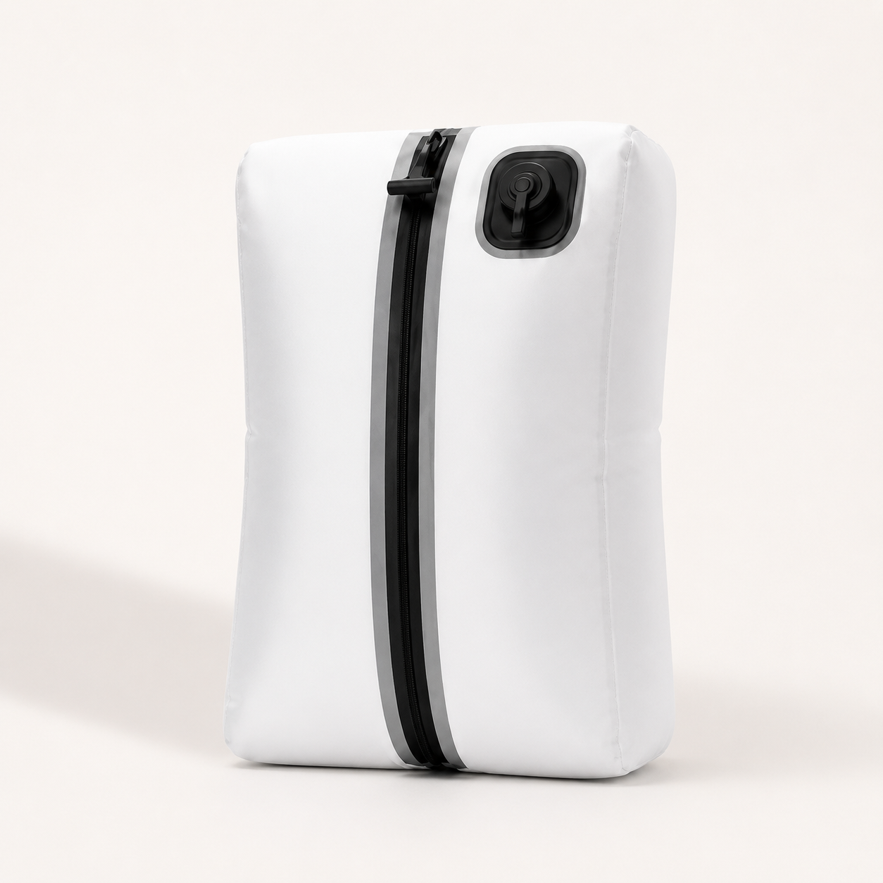 SlimMyBag electric travel vacuum bag in white